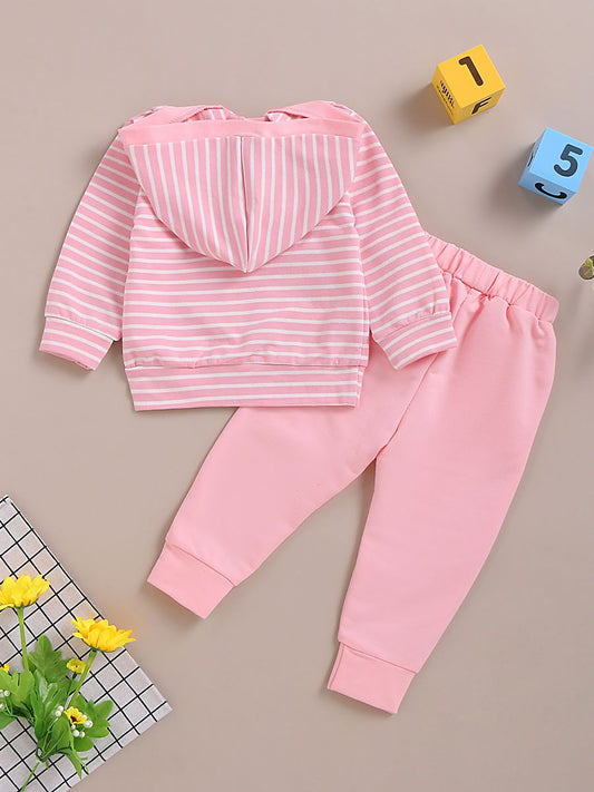 Fall Causal 2-Piece Set Stripe Hoodie & Trouser - dianjiang-