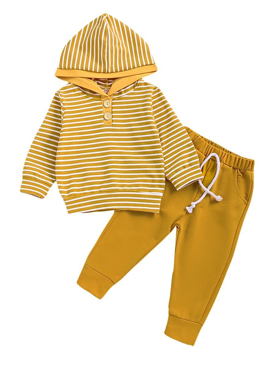 Fall Causal 2-Piece Set Stripe Hoodie & Trouser - dianjiang-