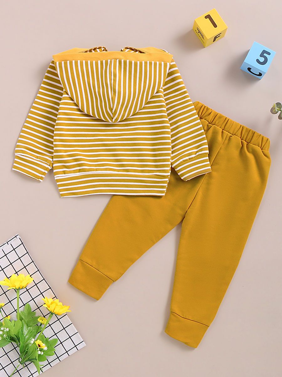 Fall Causal 2-Piece Set Stripe Hoodie & Trouser - dianjiang-