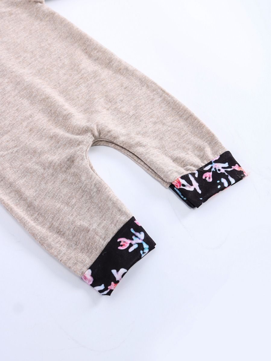 Fall Little Sister Floral Hooded Overall - dianjiang-