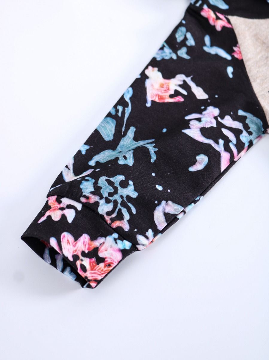 Fall Little Sister Floral Hooded Overall - dianjiang-