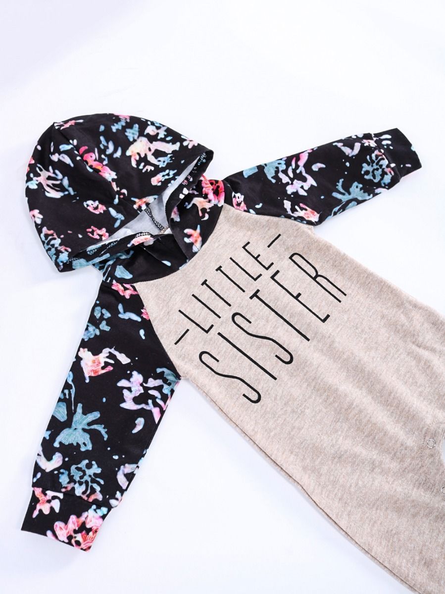 Fall Little Sister Floral Hooded Overall - dianjiang-