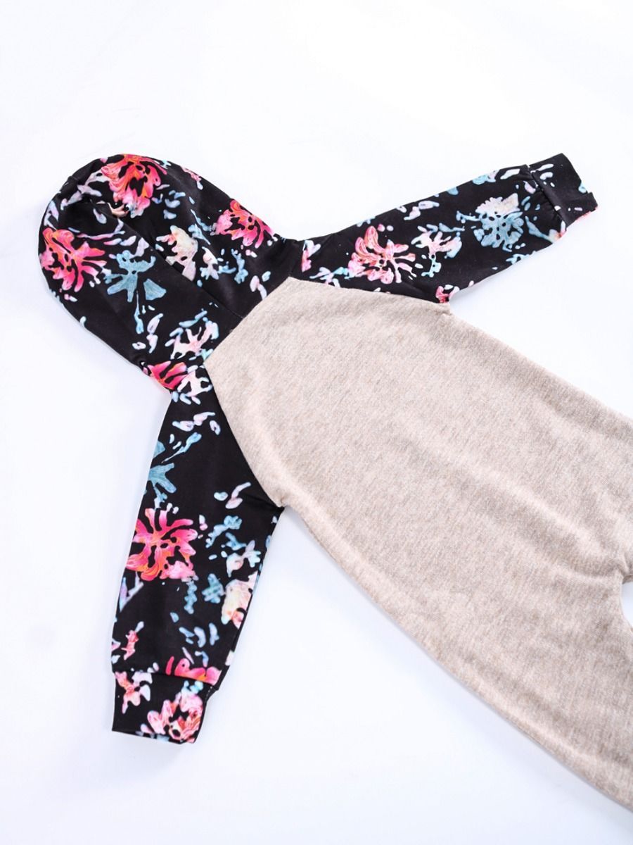 Fall Little Sister Floral Hooded Overall - dianjiang-