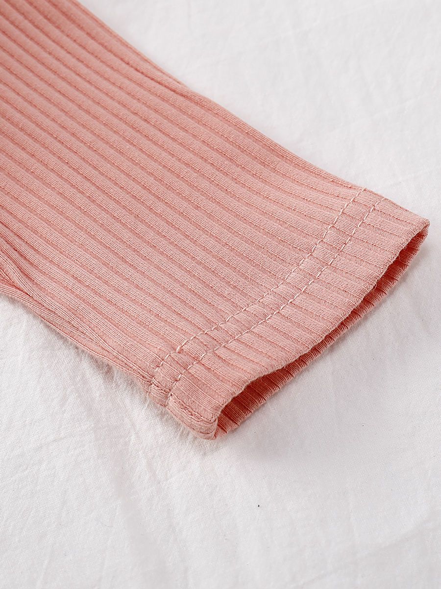 Fall 3-Piece Set Baby Girl Ruffled Sleeve Ribbed Romper and Pants and Headband - dianjiang-