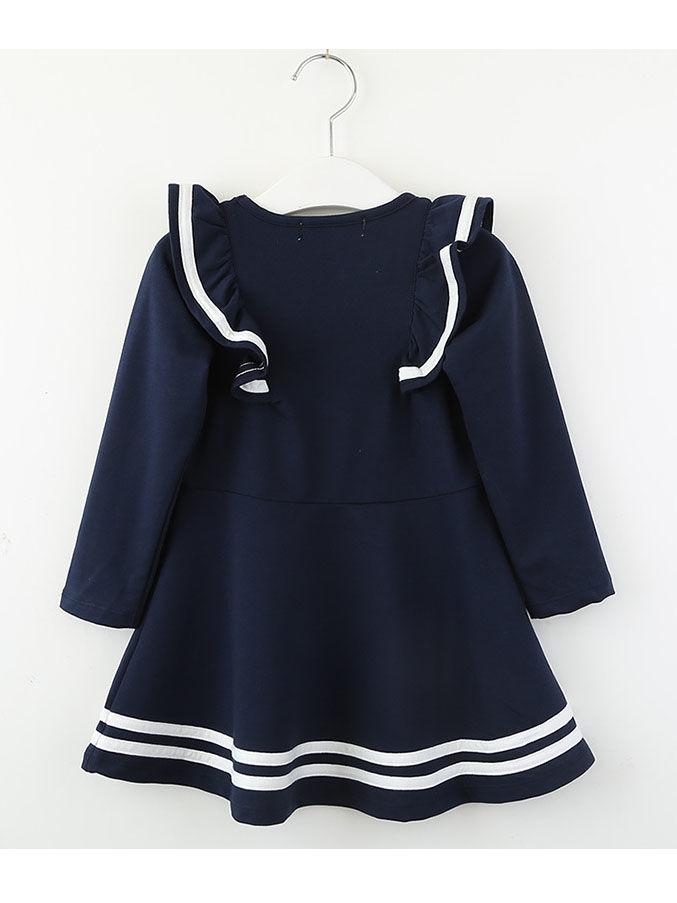 Fall School Girl Ruffled Sleeve Dress - dianjiang-