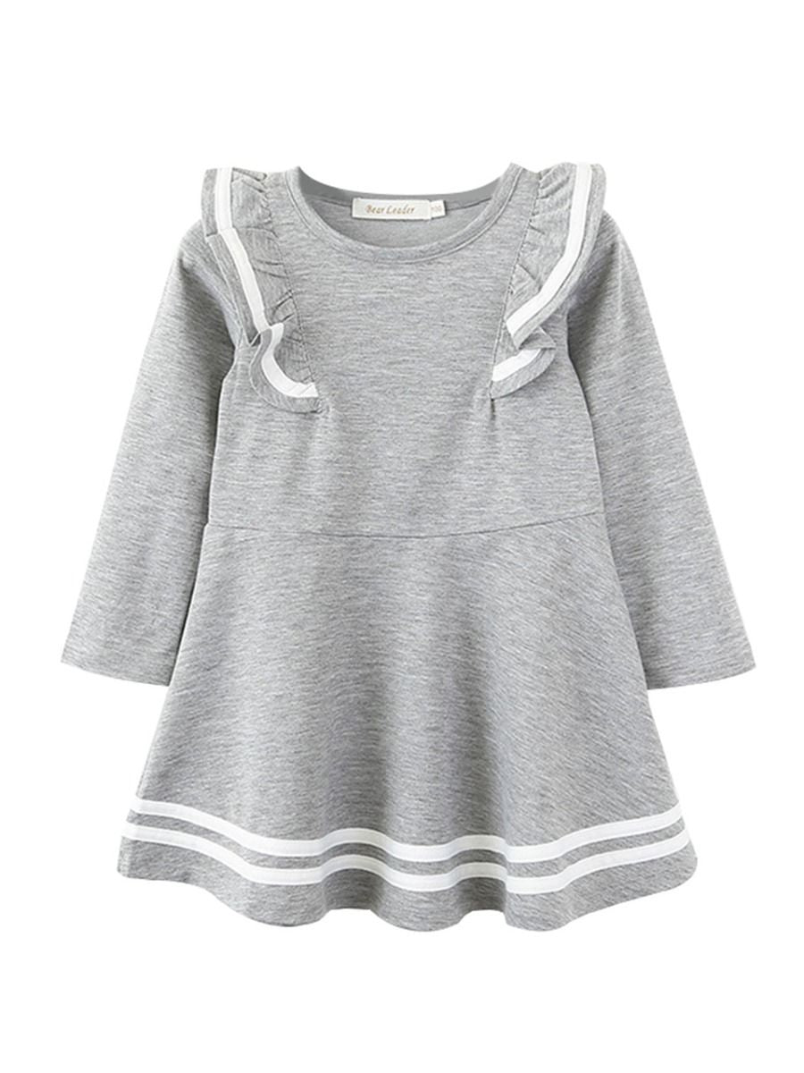 Fall School Girl Ruffled Sleeve Dress - dianjiang-