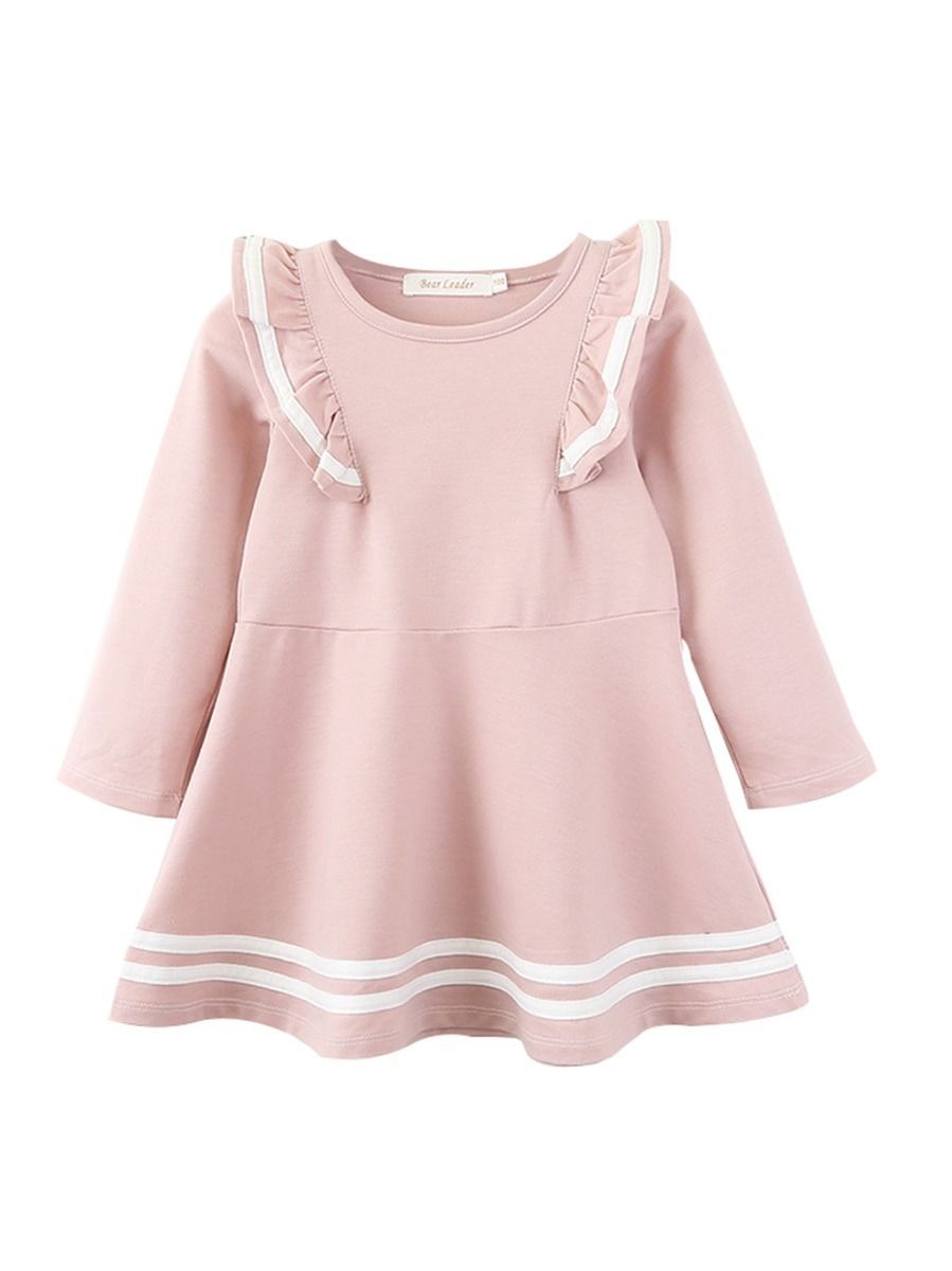 Fall School Girl Ruffled Sleeve Dress - dianjiang-