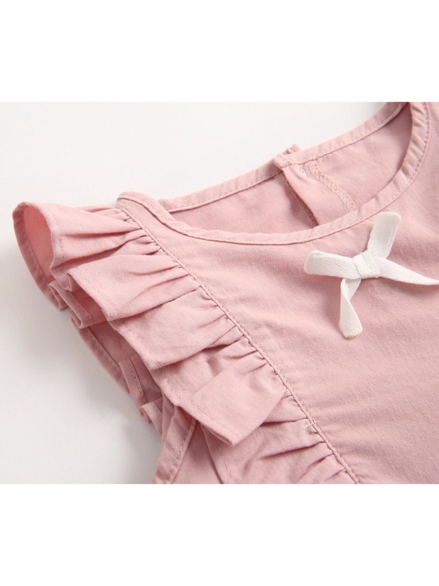 Fall Solid Color Baby Frilled Jumpsuit - dianjiang-