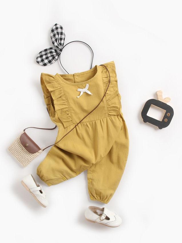 Fall Solid Color Baby Frilled Jumpsuit - dianjiang-