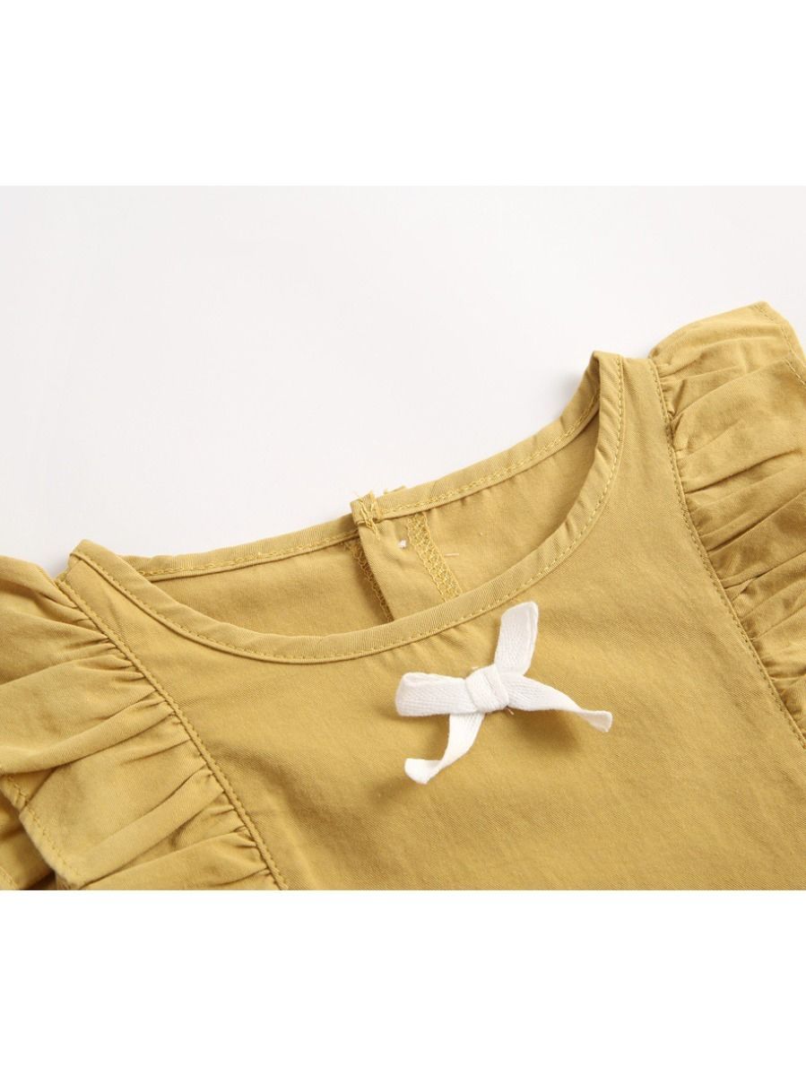 Fall Solid Color Baby Frilled Jumpsuit - dianjiang-