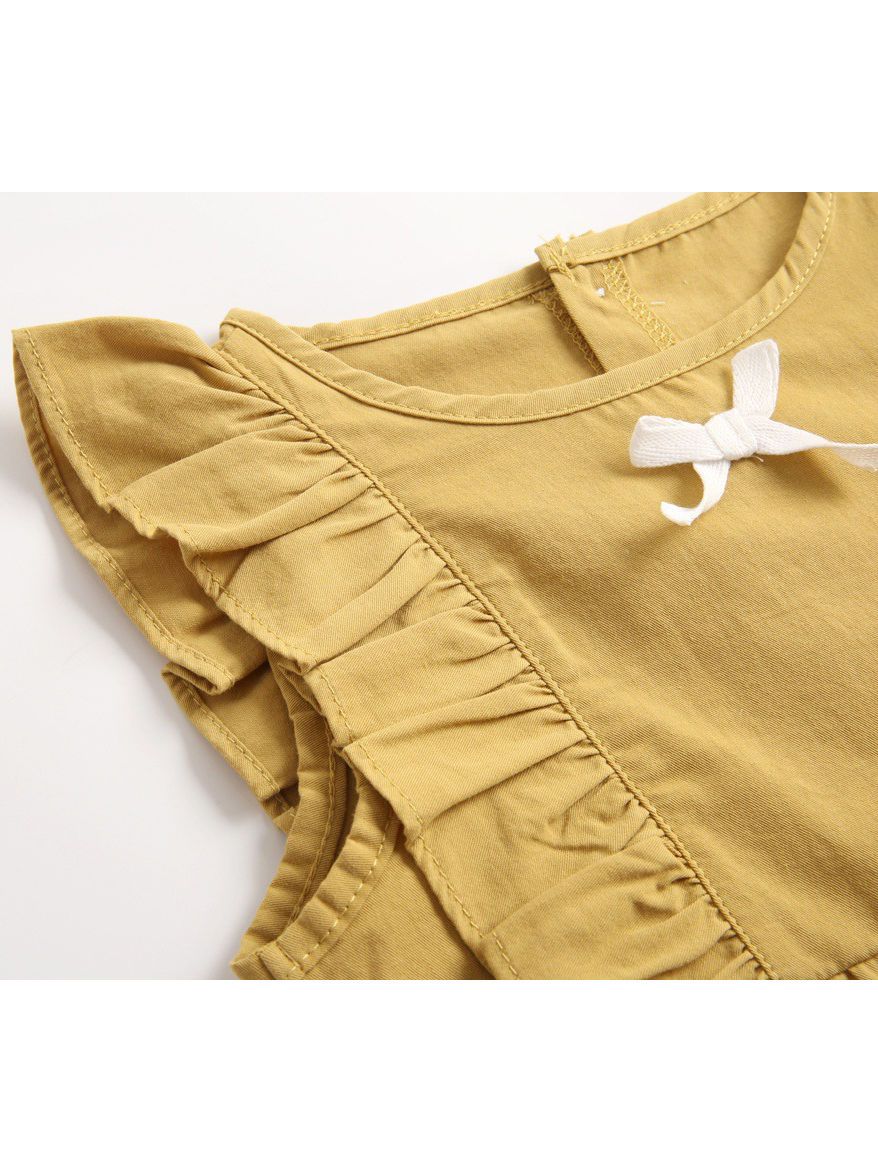 Fall Solid Color Baby Frilled Jumpsuit - dianjiang-