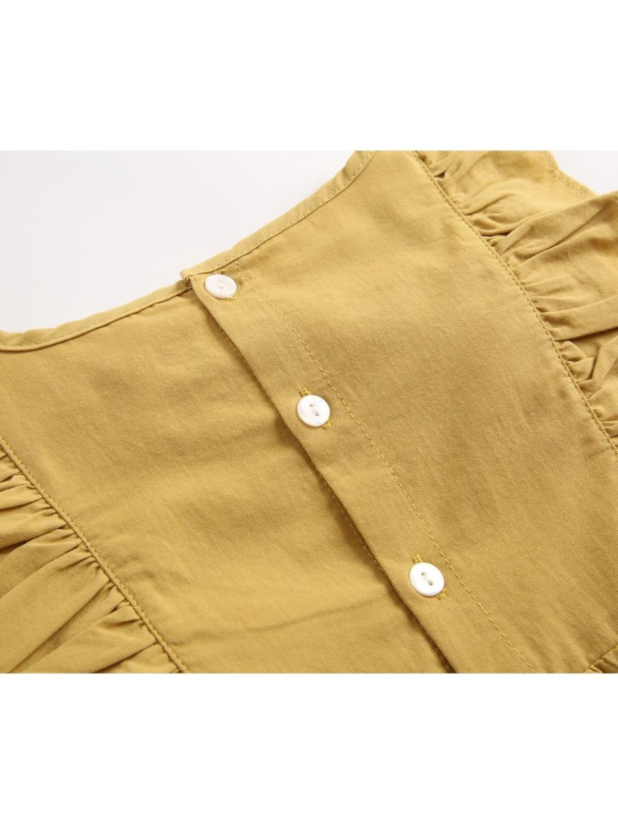 Fall Solid Color Baby Frilled Jumpsuit - dianjiang-