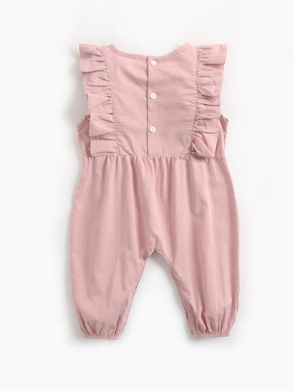 Fall Solid Color Baby Frilled Jumpsuit - dianjiang-