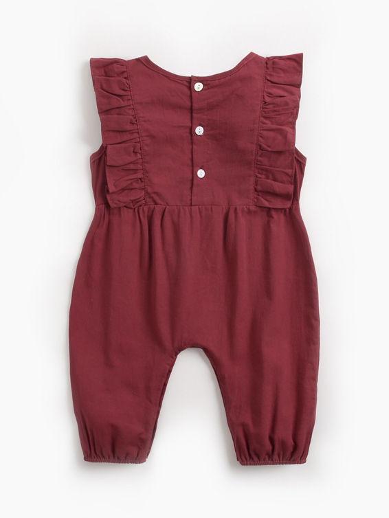Fall Solid Color Baby Frilled Jumpsuit - dianjiang-