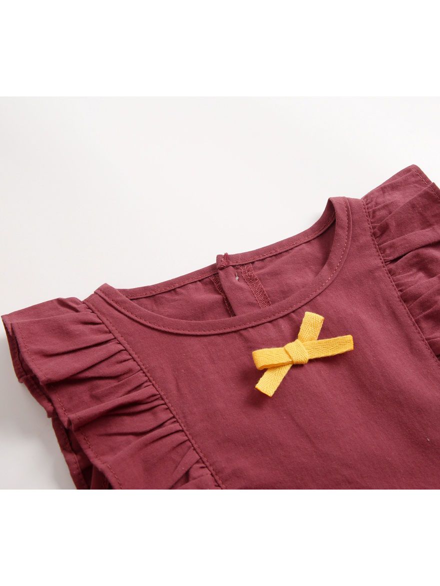 Fall Solid Color Baby Frilled Jumpsuit - dianjiang-