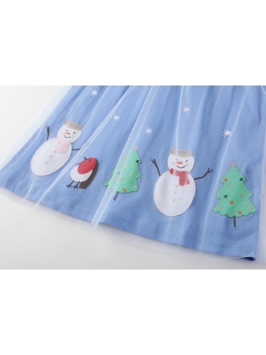 Snowman Christmas Tree Toddler Girl Shift Dress - dianjiang-