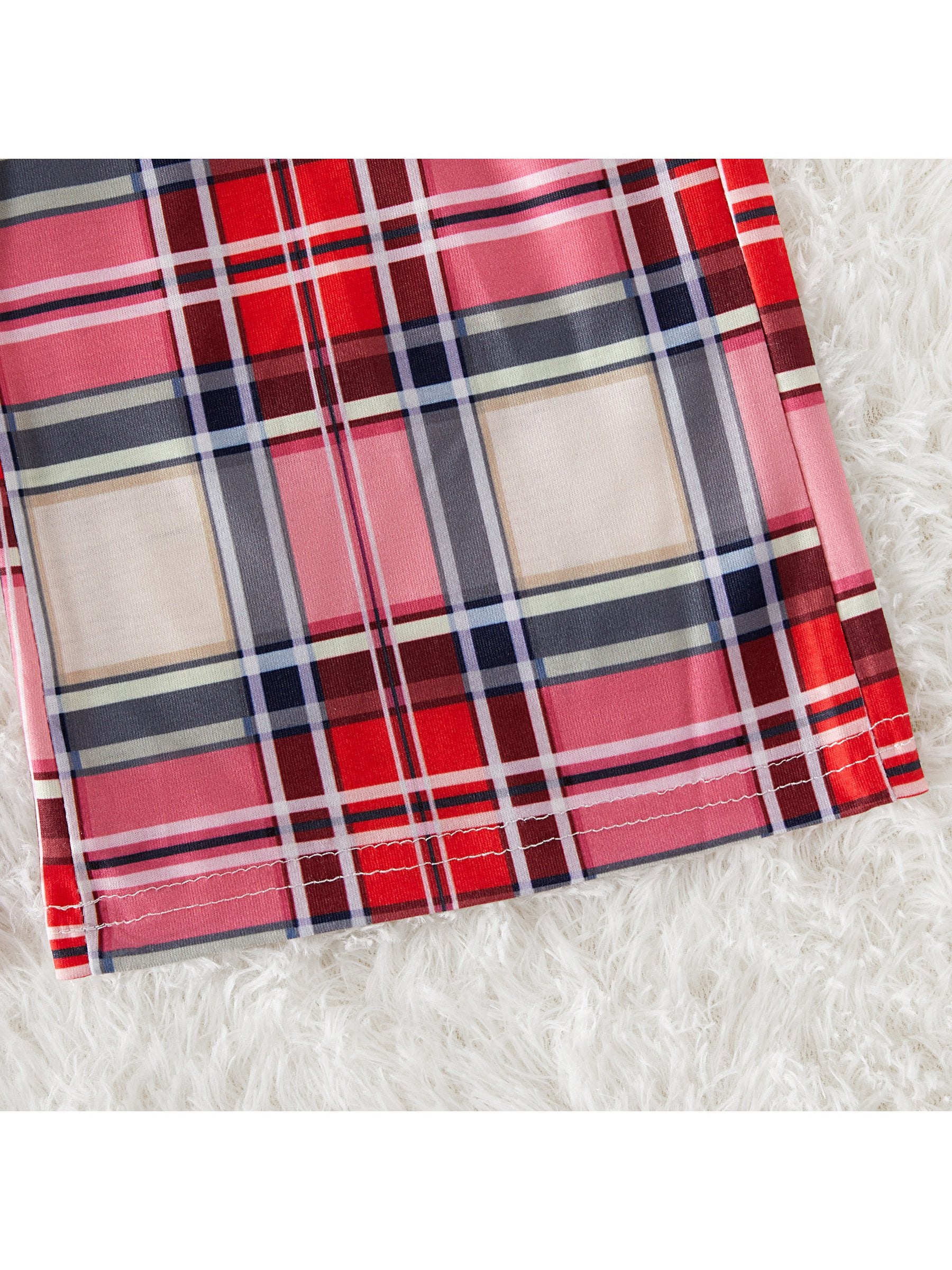 Family Matching 2-Piece Outfits Bear Checked Pajamas - dianjiang-