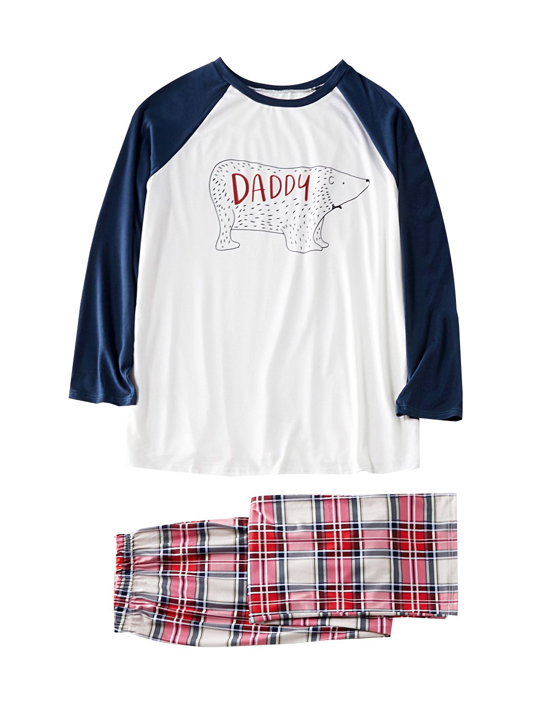 Family Matching 2-Piece Outfits Bear Checked Pajamas - dianjiang-