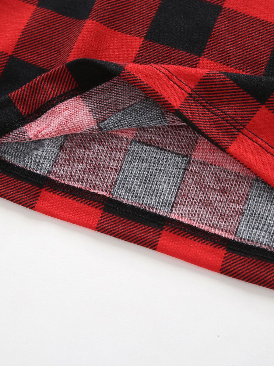 Family Matching 2-Piece Set Christmas Deer Checked Pajamas - dianjiang-