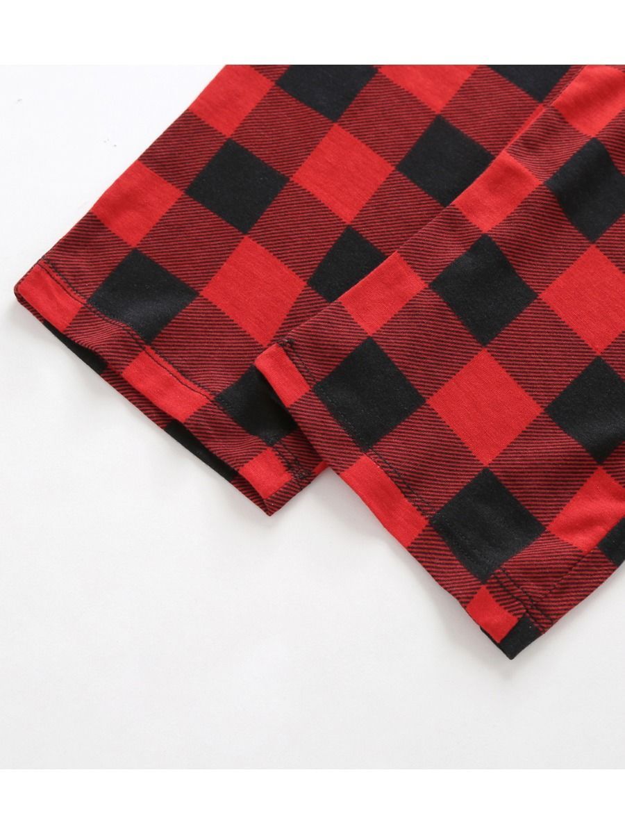 Family Matching 2-Piece Set Christmas Deer Checked Pajamas - dianjiang-