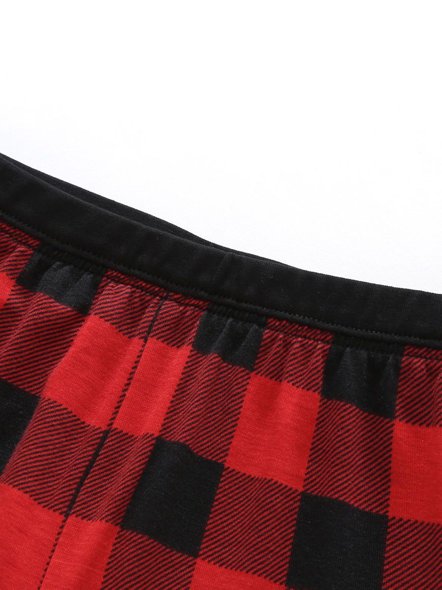 Family Matching 2-Piece Set Christmas Deer Checked Pajamas - dianjiang-