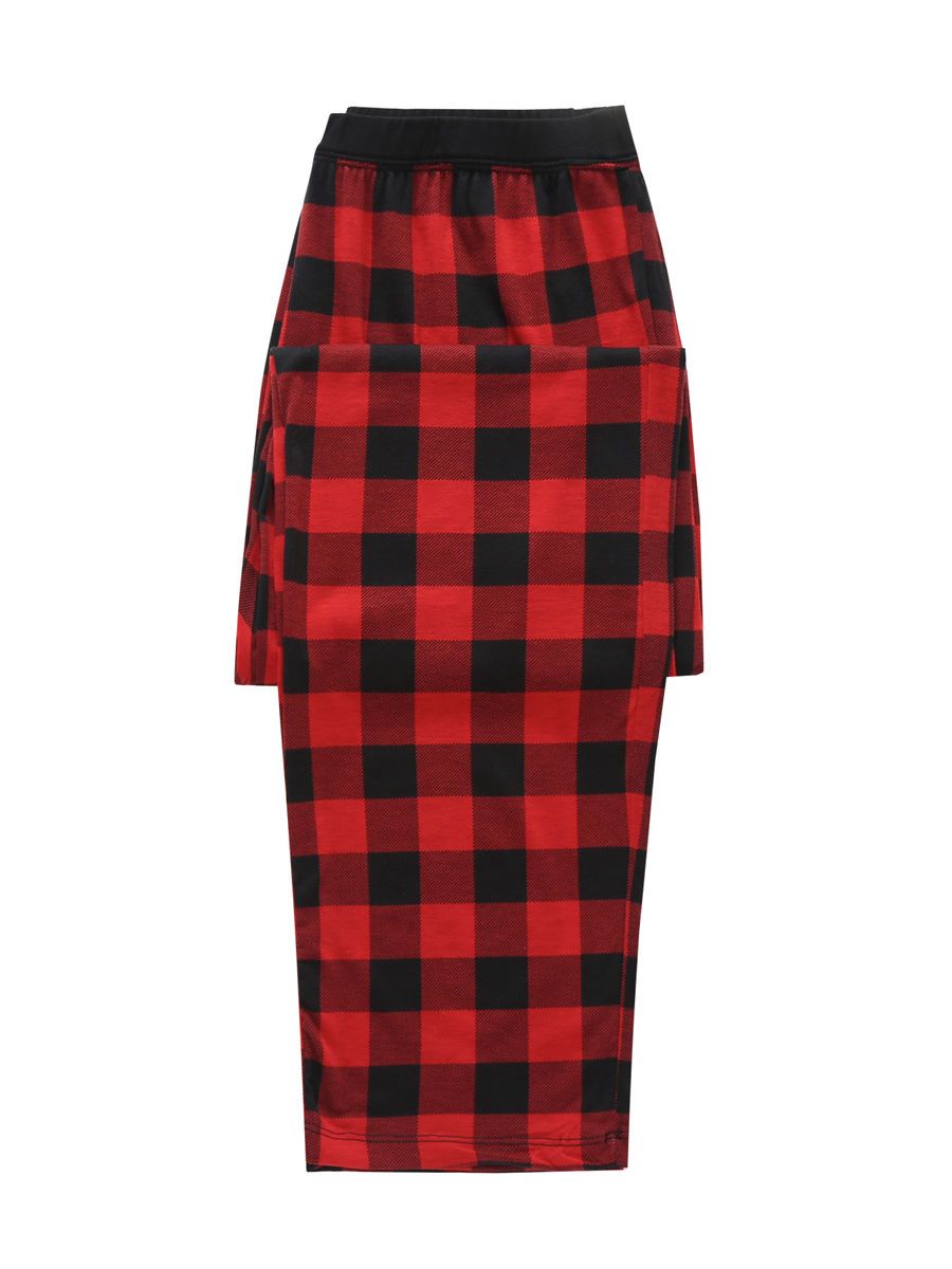 Family Matching 2-Piece Set Christmas Deer Checked Pajamas - dianjiang-