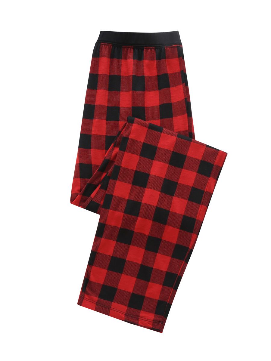 Family Matching 2-Piece Set Christmas Deer Checked Pajamas - dianjiang-