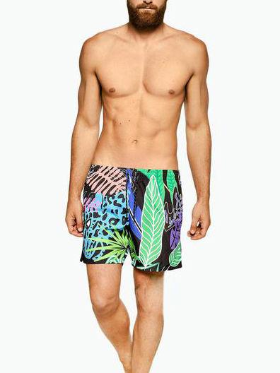 Family Matching Selva Leaf Print Swimming Suit Beach Wear - dianjiang-