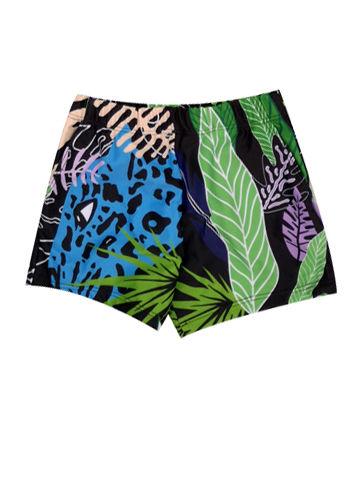 Family Matching Selva Leaf Print Swimming Suit Beach Wear - dianjiang-