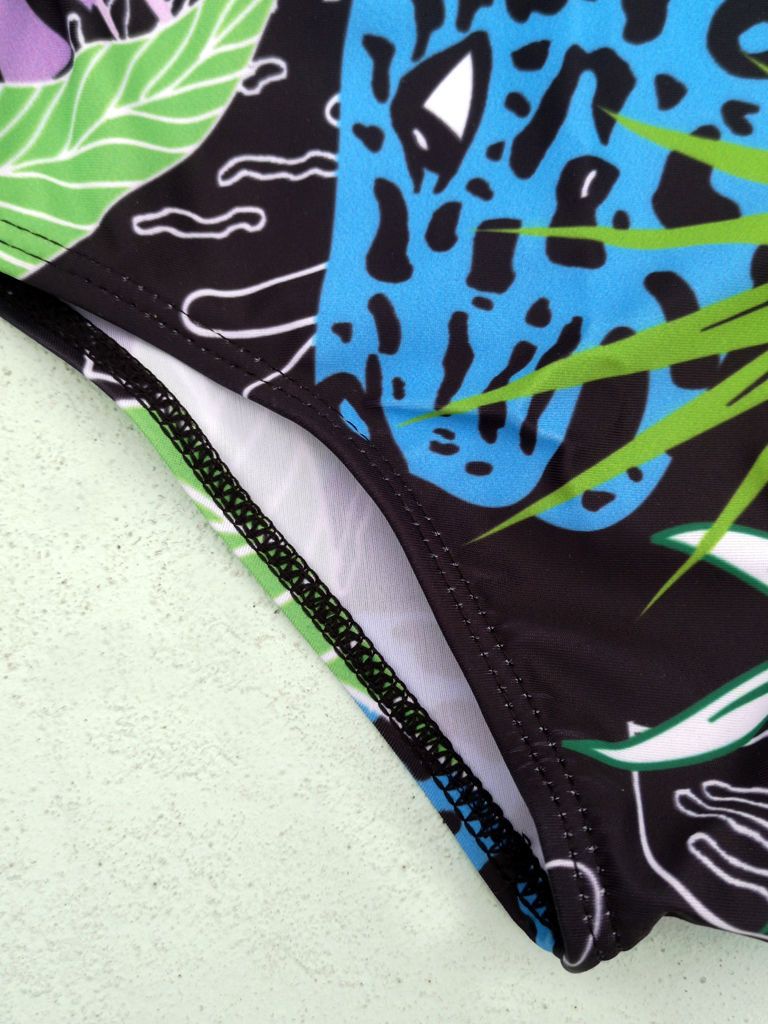 Family Matching Selva Leaf Print Swimming Suit Beach Wear - dianjiang-