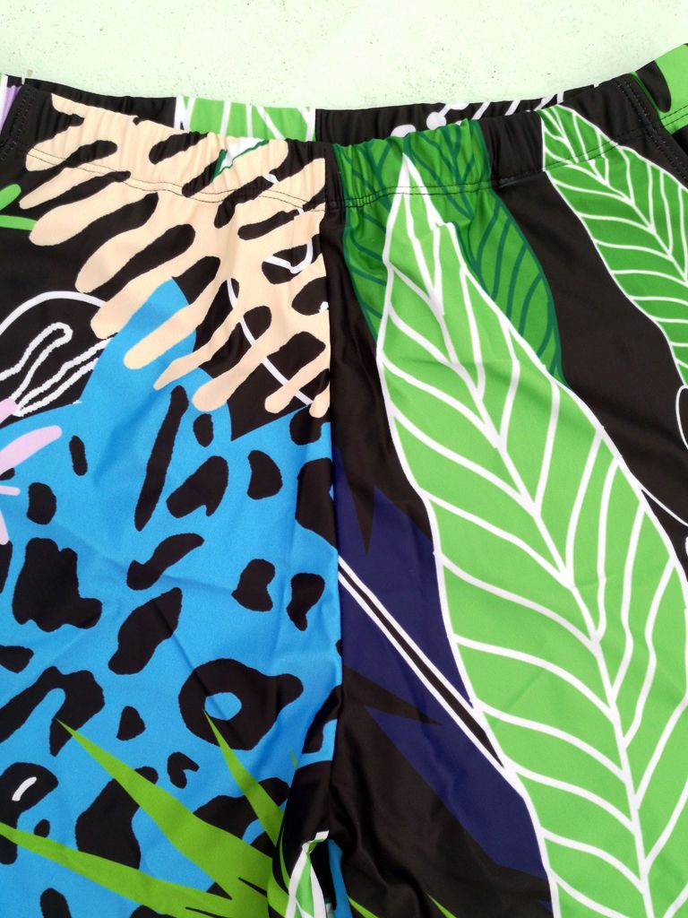 Family Matching Selva Leaf Print Swimming Suit Beach Wear - dianjiang-