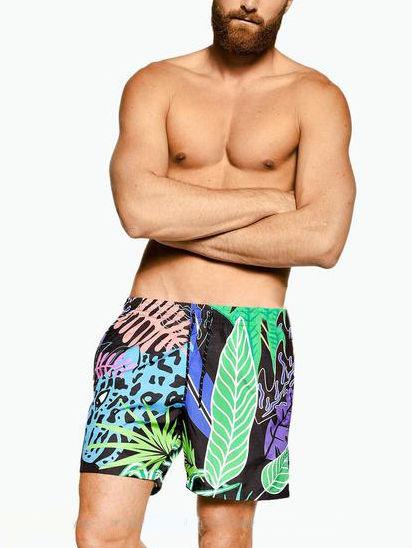 Family Matching Selva Leaf Print Swimming Suit Beach Wear - dianjiang-