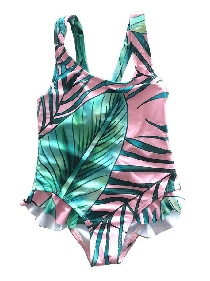 Family Matching Leaf Print One-Piece Bikini for Mom and Daughter - dianjiang-