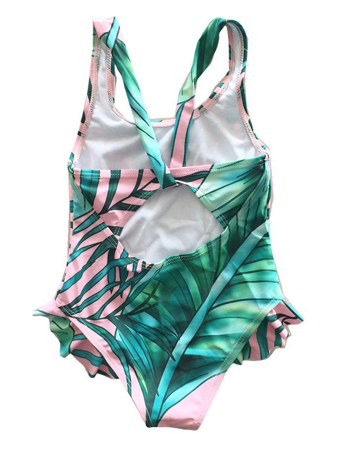 Family Matching Leaf Print One-Piece Bikini for Mom and Daughter - dianjiang-