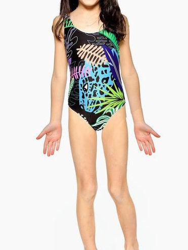 Family Matching Selva Leaf Print Swimming Suit Beach Wear - dianjiang-