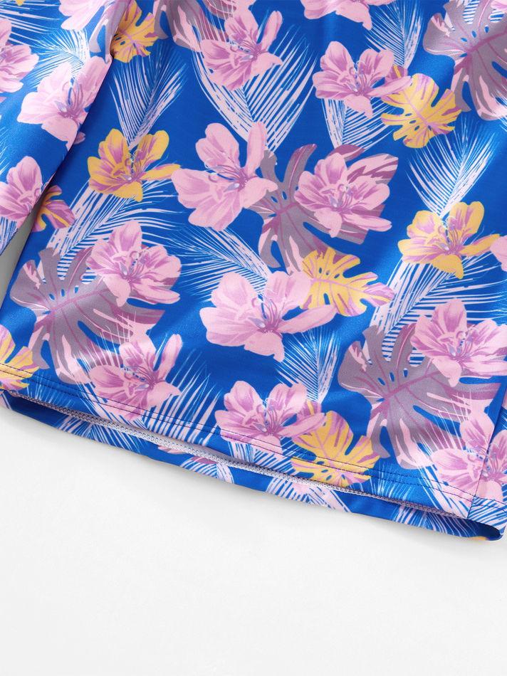 Flower Leaf Pattern Tankini Family Matching Swimwear - dianjiang-