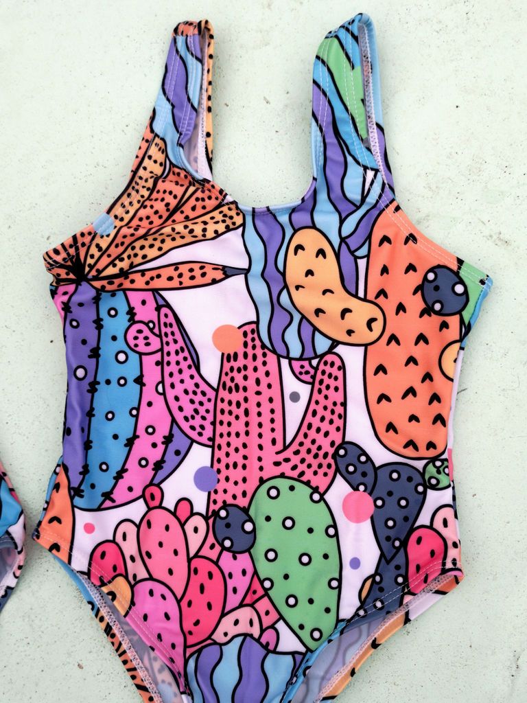 Family Outfit Cactus Pattern One Piece Swimwear Bikini - dianjiang-