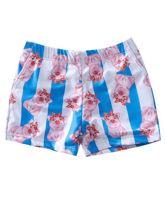 Family Outfit Pig Stripe Pattern Trunks Dad and Son Swimwear - dianjiang-