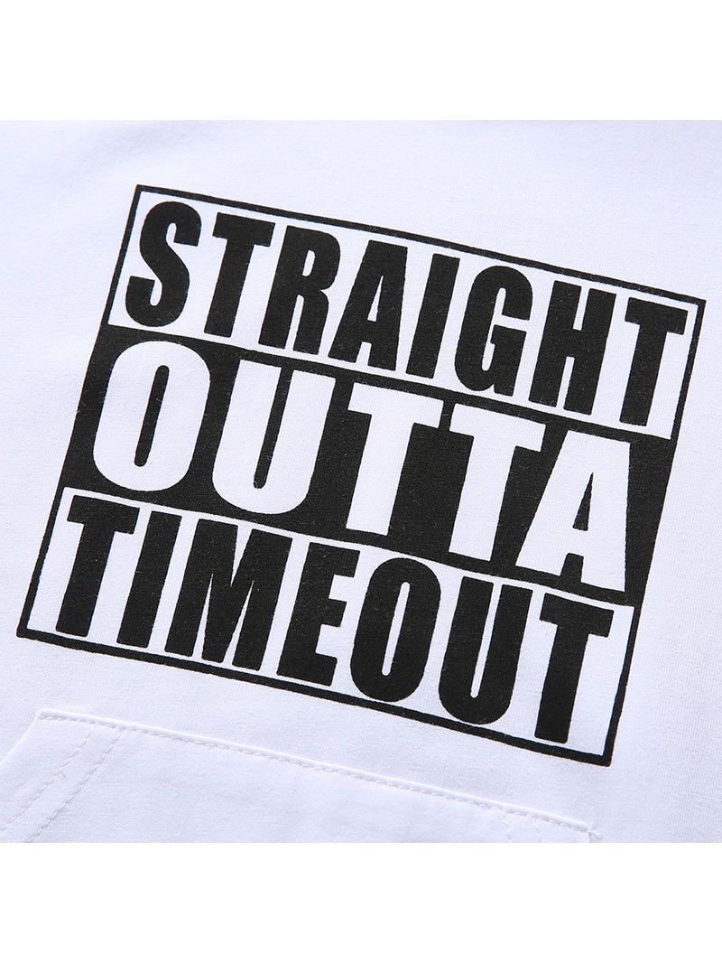 Fashion Baby Boy Letters Printed Solid Color Hooded Tank Top - dianjiang-