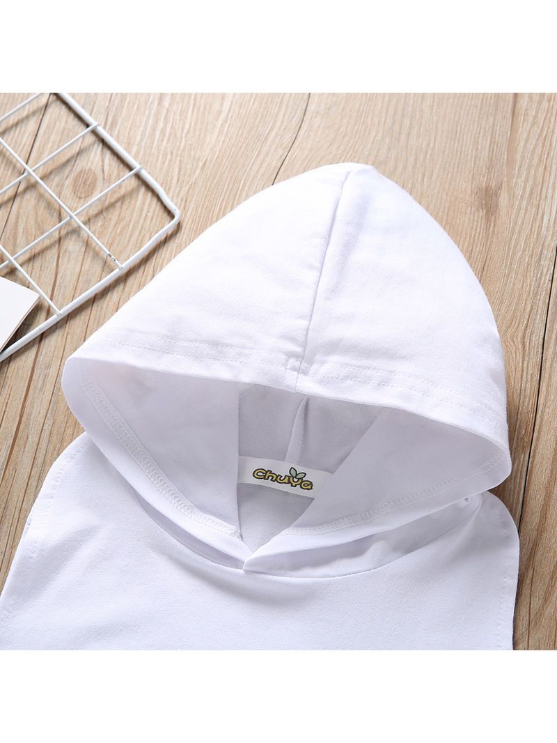 Fashion Baby Boy Letters Printed Solid Color Hooded Tank Top - dianjiang-