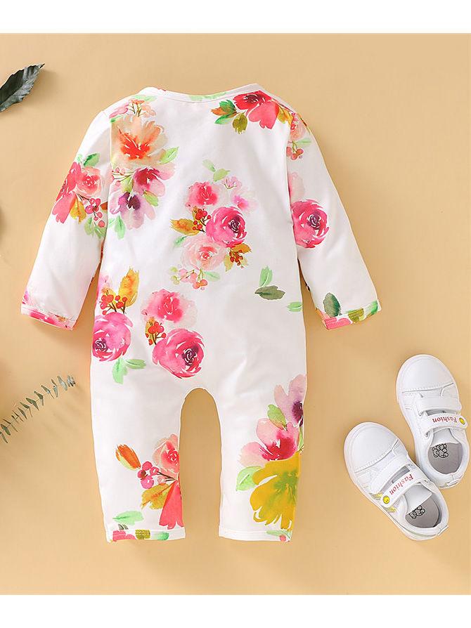 Fashion Baby Girl Floral Flounced Overall - dianjiang-