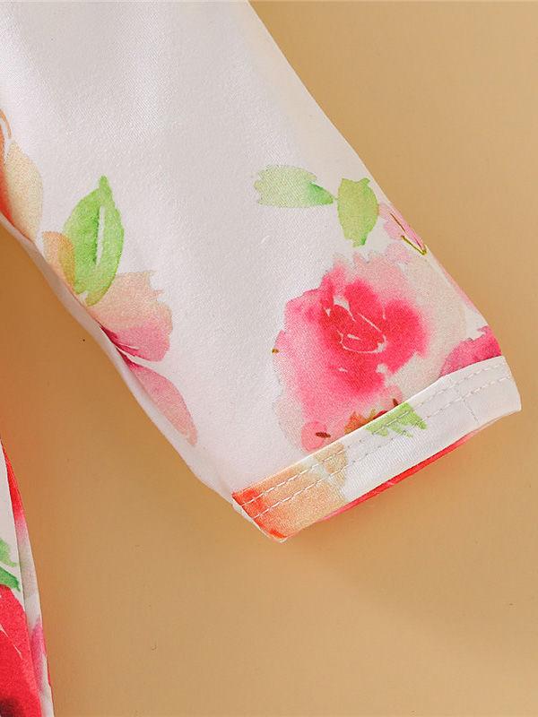 Fashion Baby Girl Floral Flounced Overall - dianjiang-