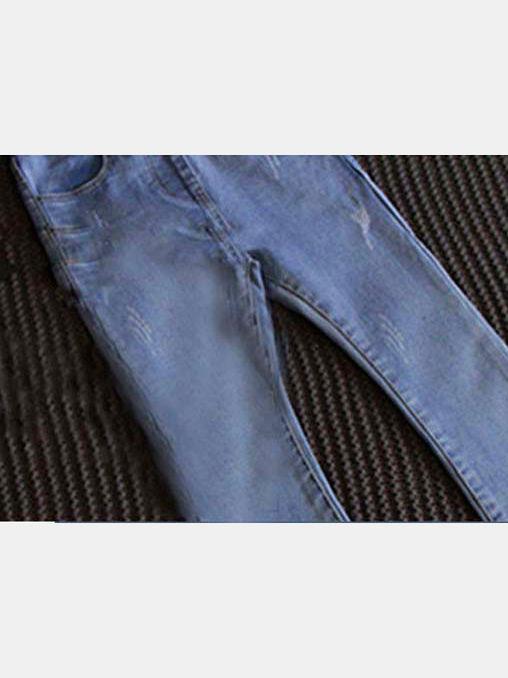 Fashion Baby Little Girl Bleaded Fringe-hem Jeans - dianjiang-