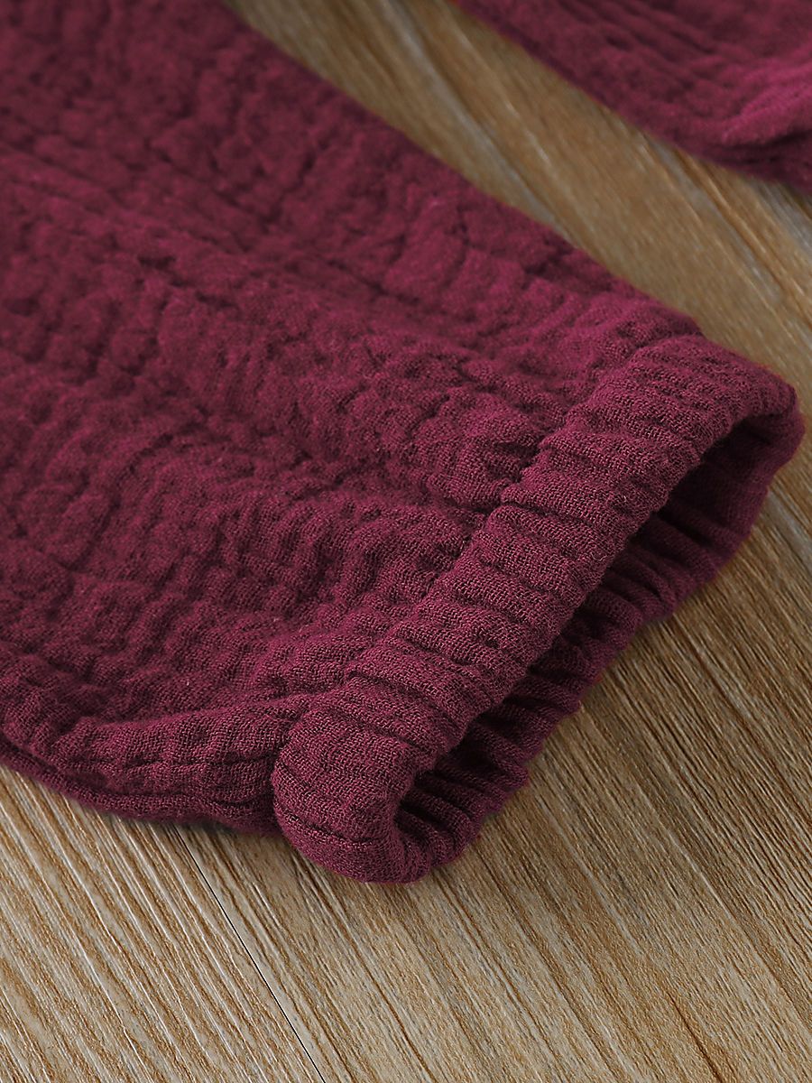 Fashion Bow Solid Color Tie Baby Muslin Overalls - dianjiang-