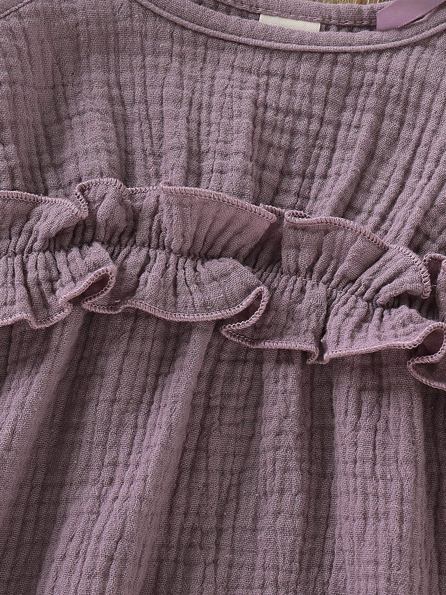 Fashion Bow Solid Color Tie Baby Muslin Overalls - dianjiang-