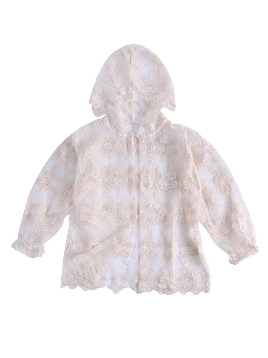 Fashion Girl Flower Lace Hooded Cardigan - dianjiang-