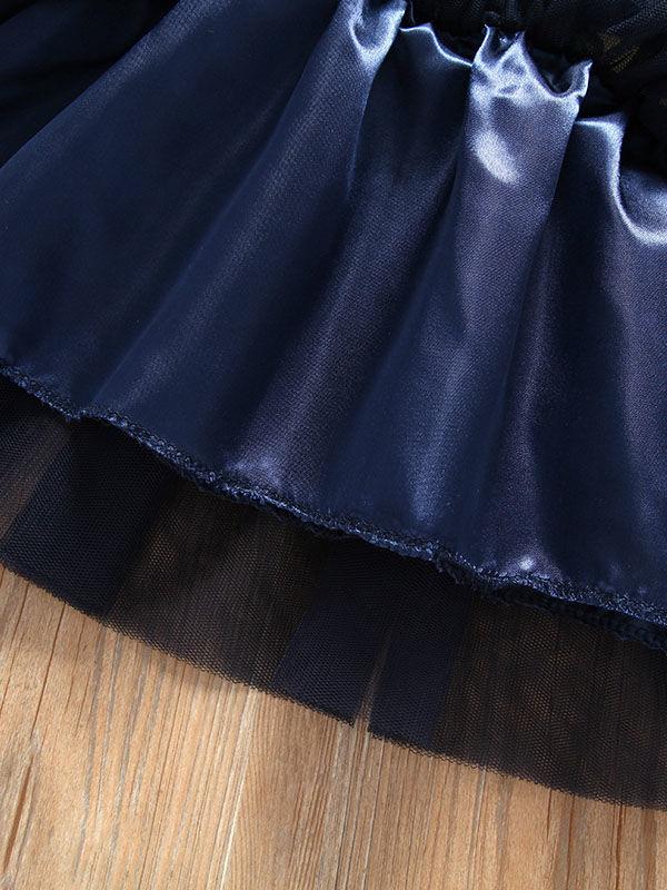 Fashion Little Girl Camo Mesh Patchwork Sleeveless Dress - dianjiang-