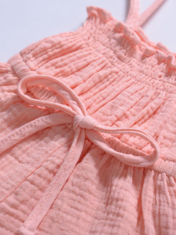 Fashion Multi-colored  Infant Gilr Tie Muslin Summer Jumper - dianjiang-