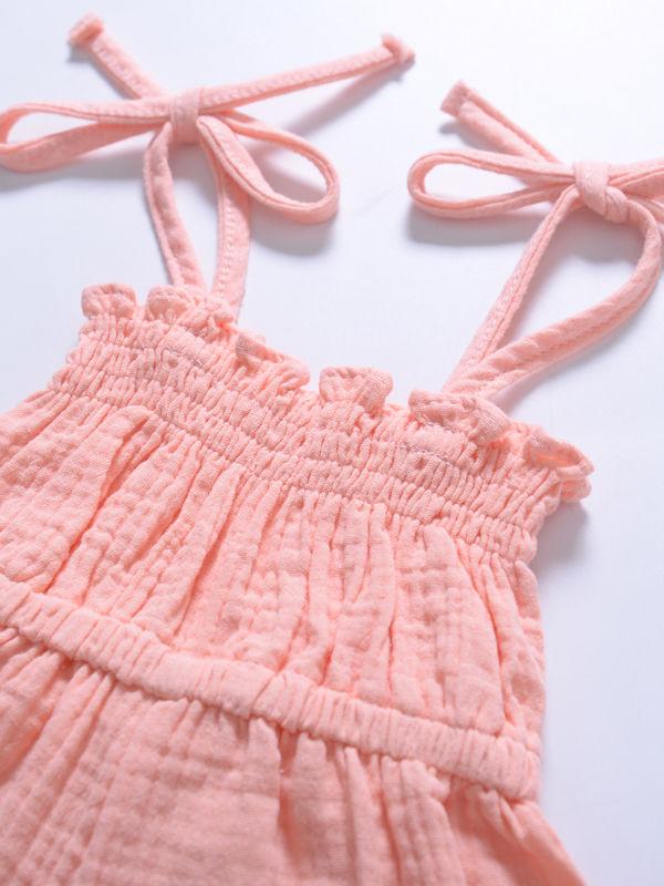 Fashion Multi-colored  Infant Gilr Tie Muslin Summer Jumper - dianjiang-