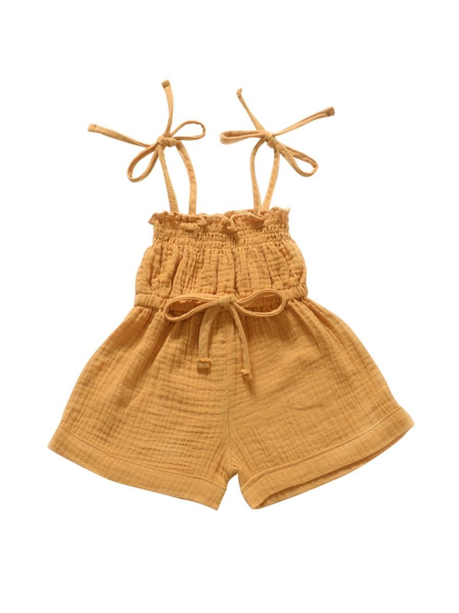 Fashion Multi-colored  Infant Gilr Tie Muslin Summer Jumper - dianjiang-